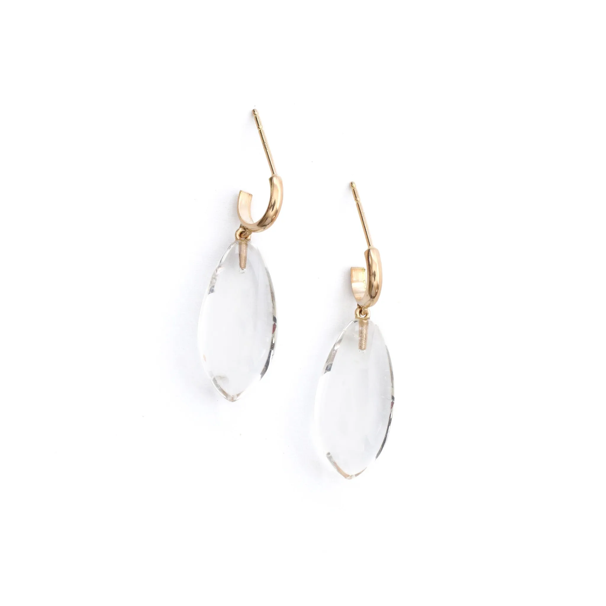 Huggie Hoops - Rock Crystal Drops