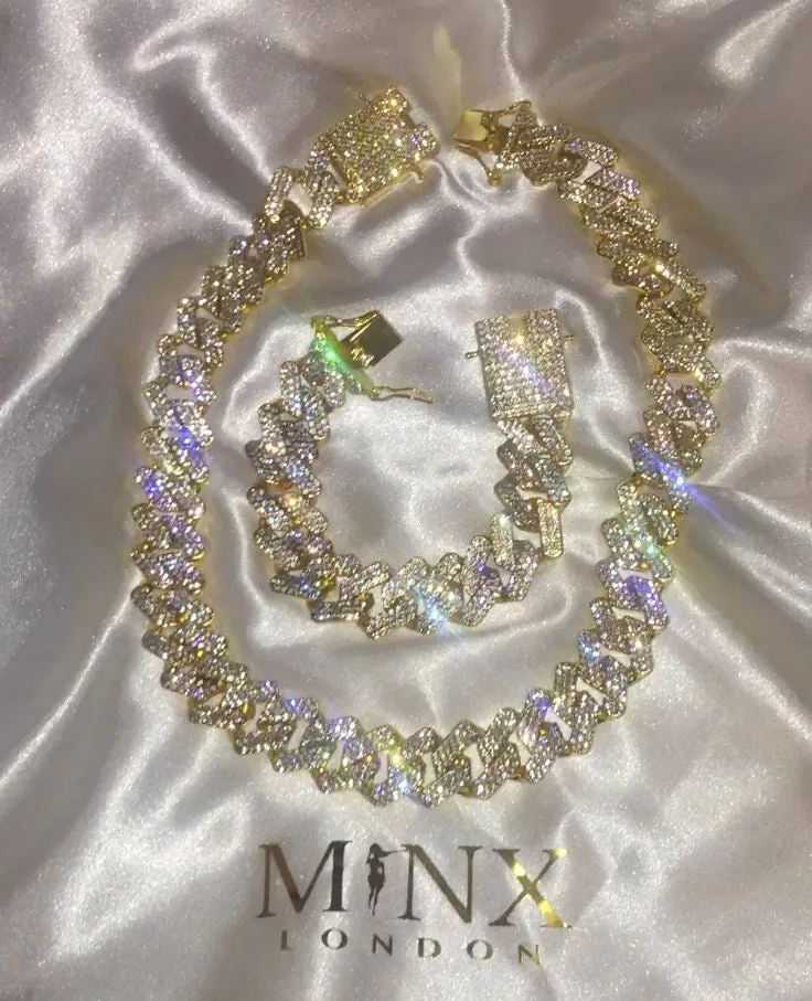 Iced Out Chain | Gold Iced Out Chain | Cuban Link Chain | Iced Cuban Chain