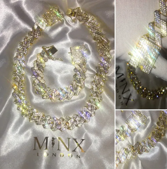 Iced Out Chain | Gold Iced Out Chain | Cuban Link Chain | Iced Cuban Chain