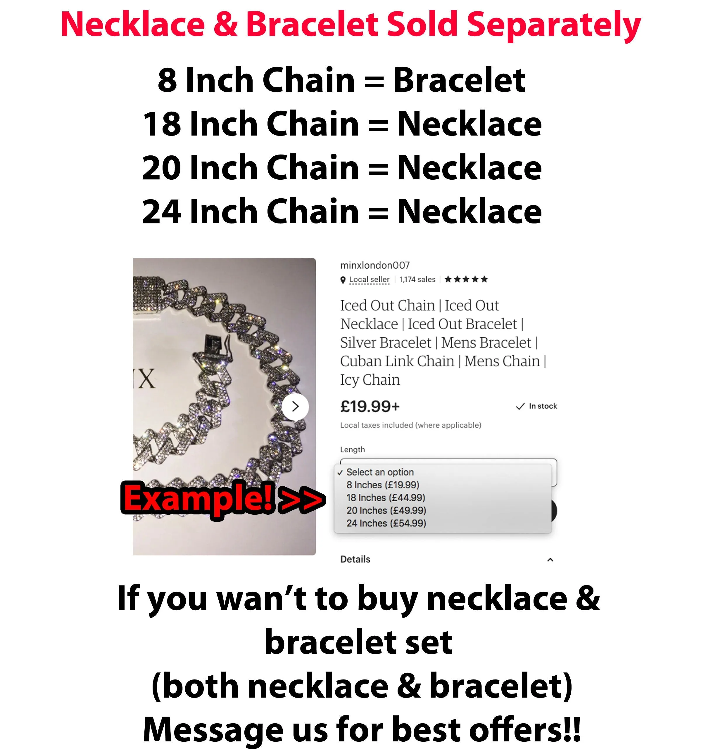 Iced Out Chain | Gold Iced Out Chain | Cuban Link Chain | Iced Cuban Chain