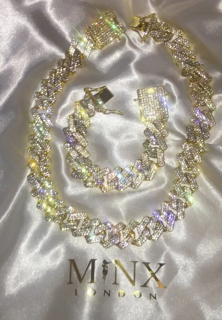 Iced Out Chain | Gold Iced Out Chain | Cuban Link Chain | Iced Cuban Chain
