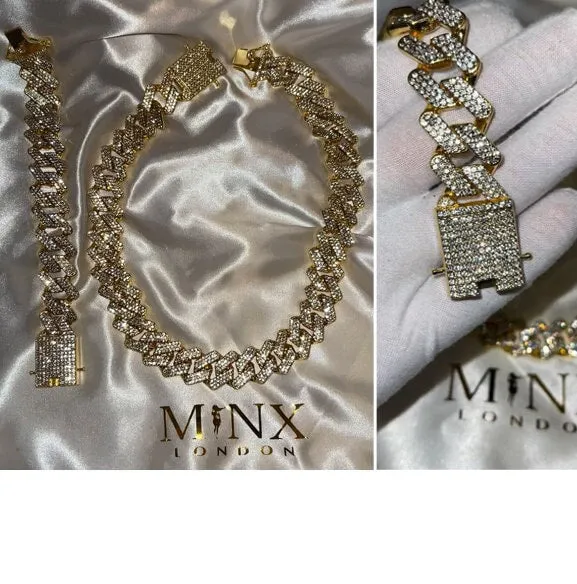Iced Out Chain | Gold Iced Out Chain | Cuban Link Chain | Iced Cuban Chain