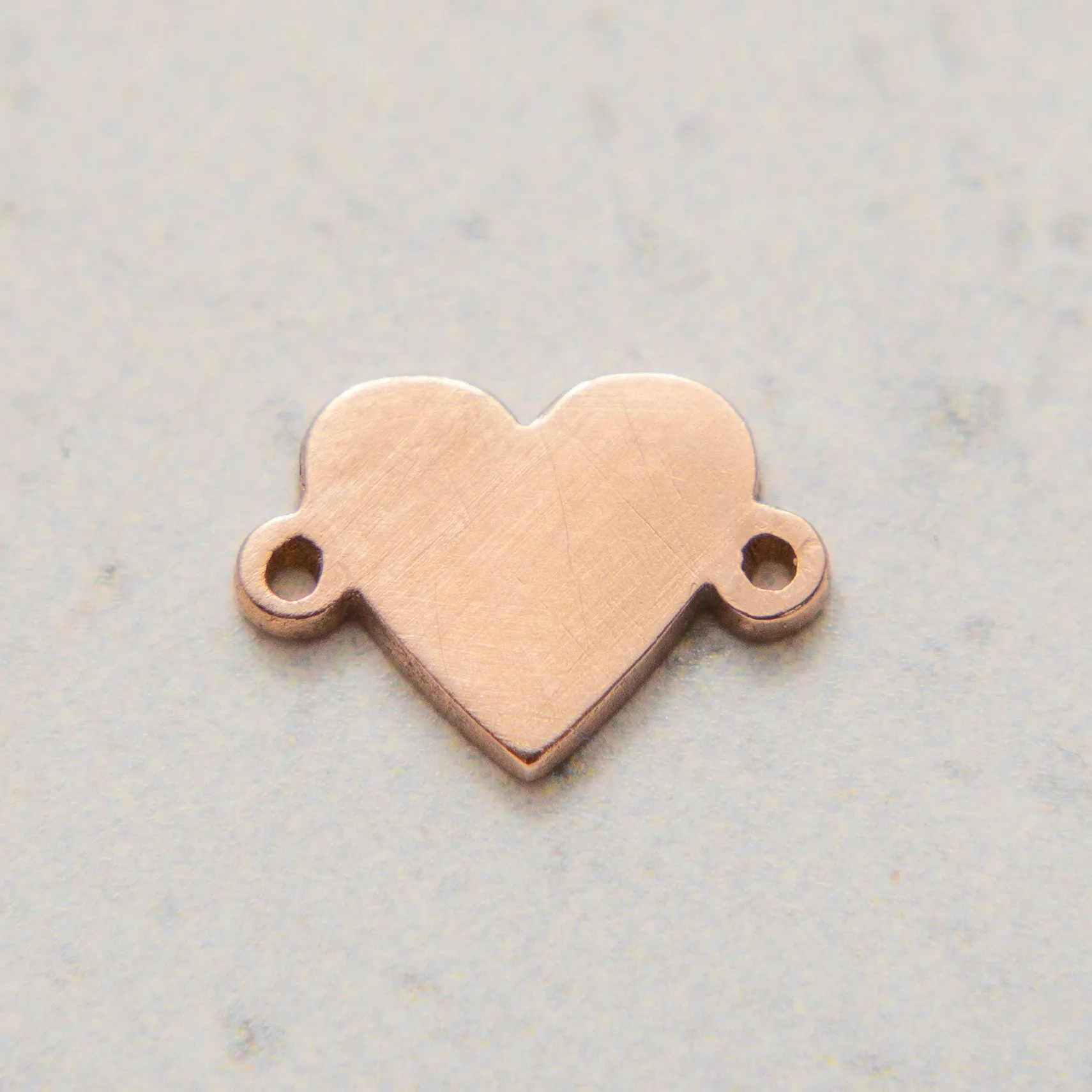 In-Line Solid Metal Heart Charm