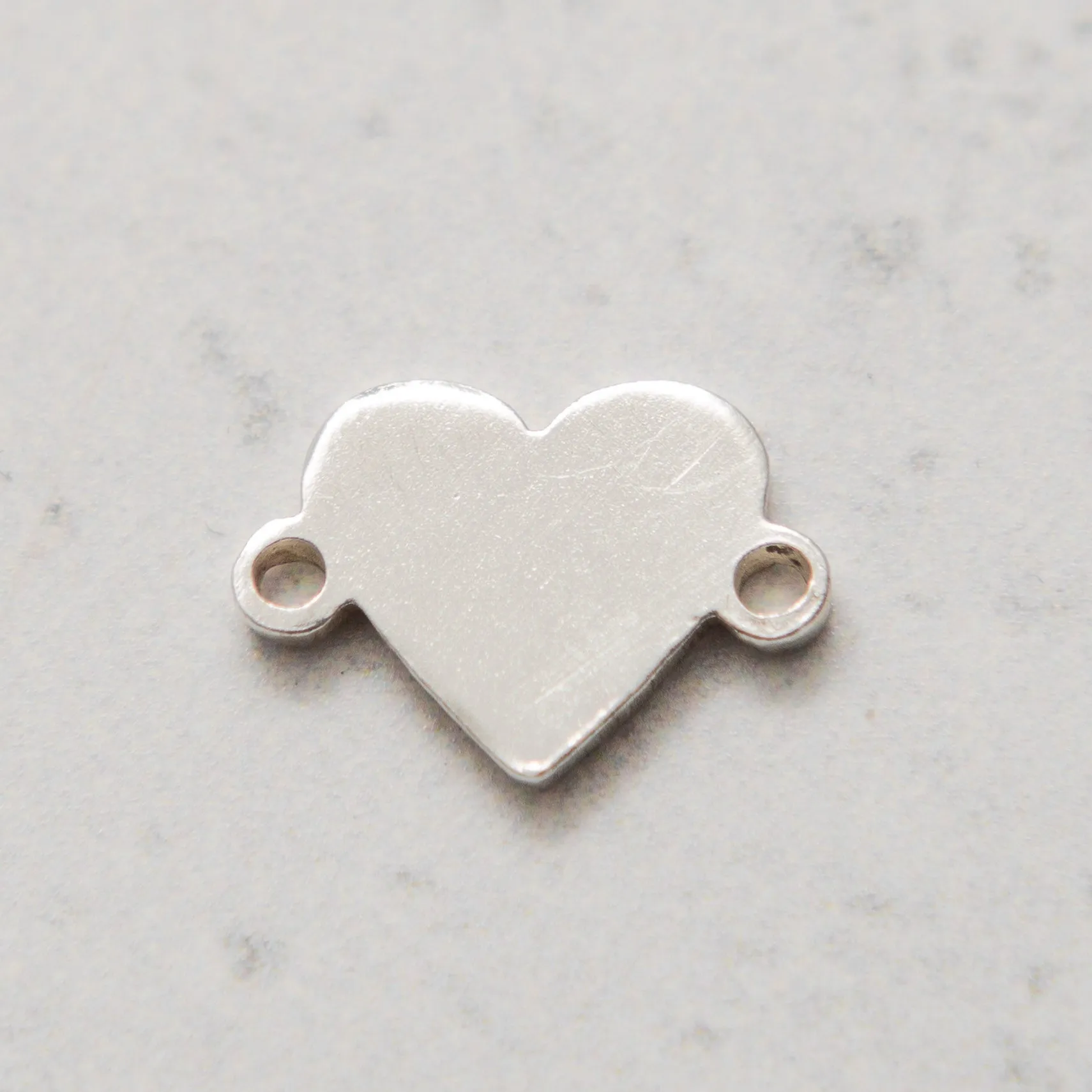 In-Line Solid Metal Heart Charm