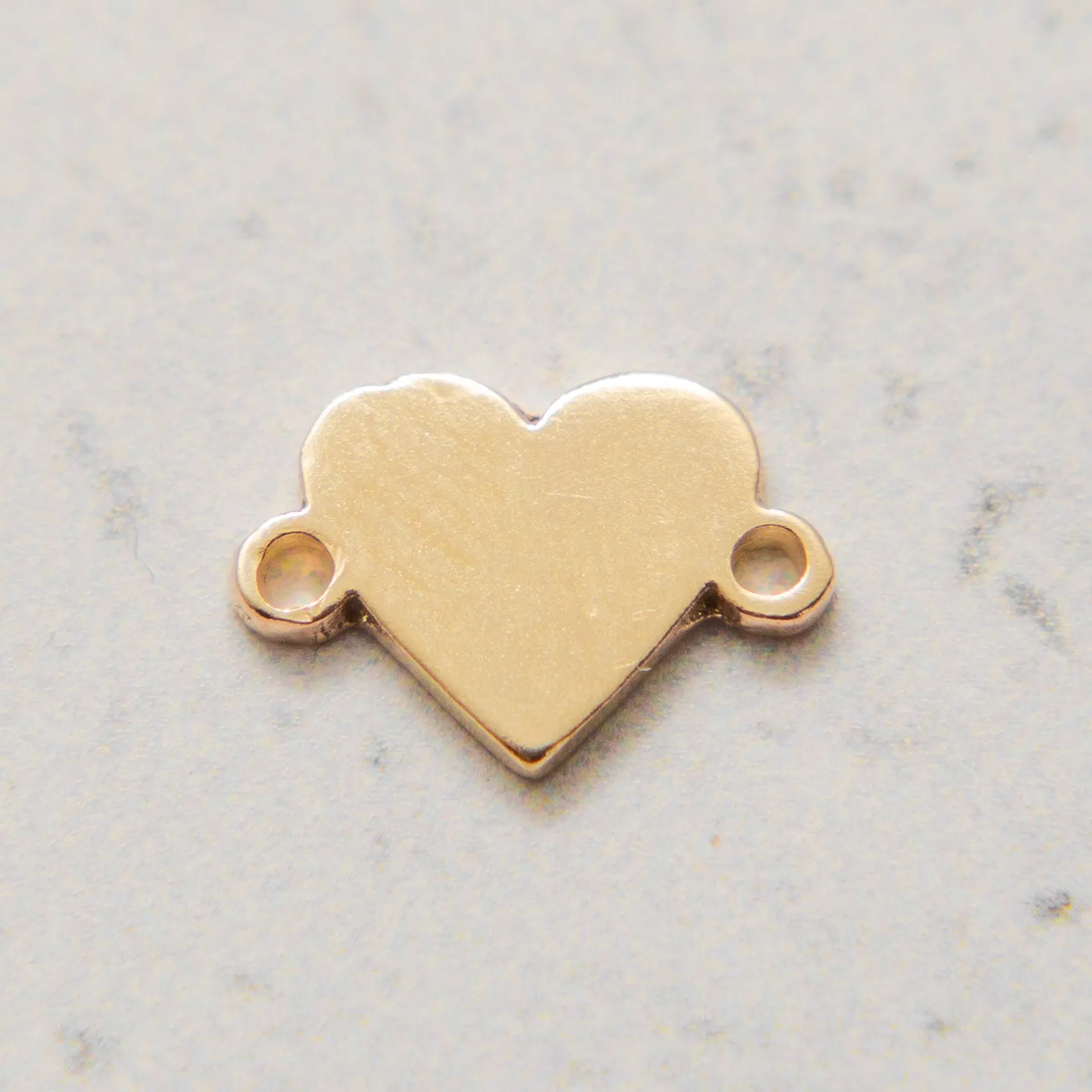 In-Line Solid Metal Heart Charm