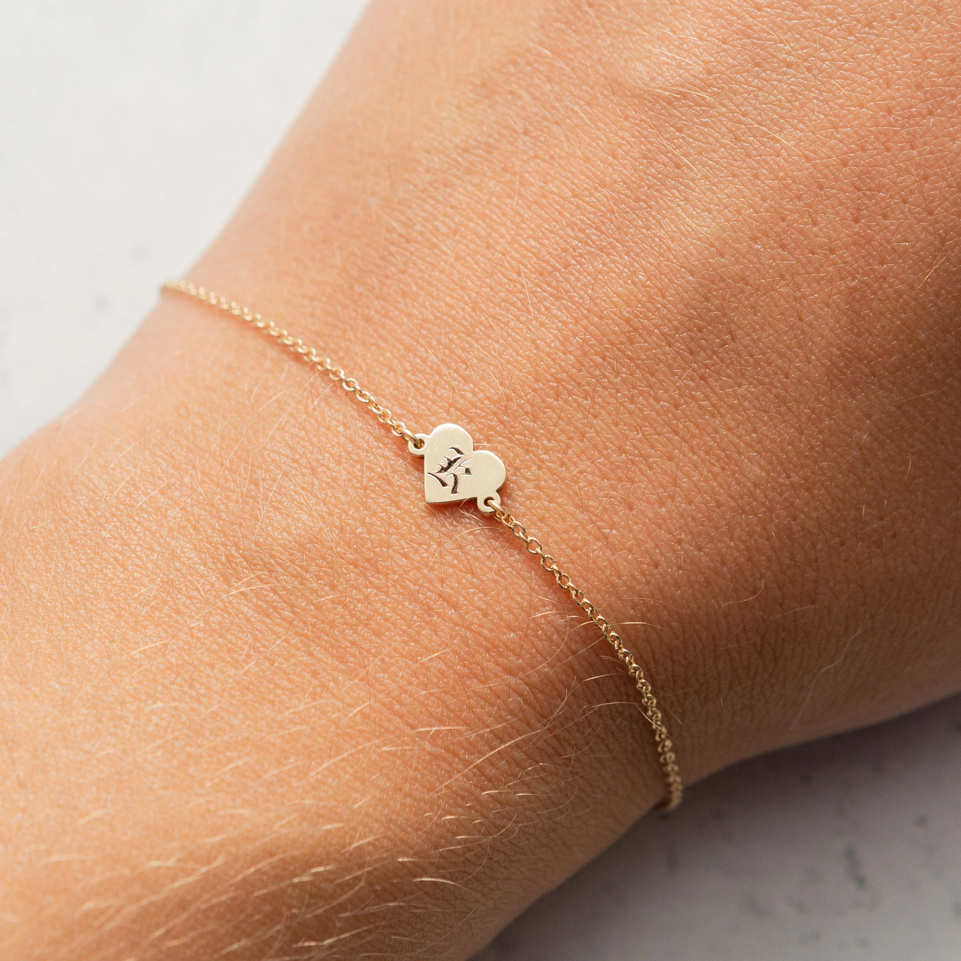 In-Line Solid Metal Heart Charm