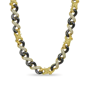 Infinity Two-tone Snake Clasp Chain - 12mm