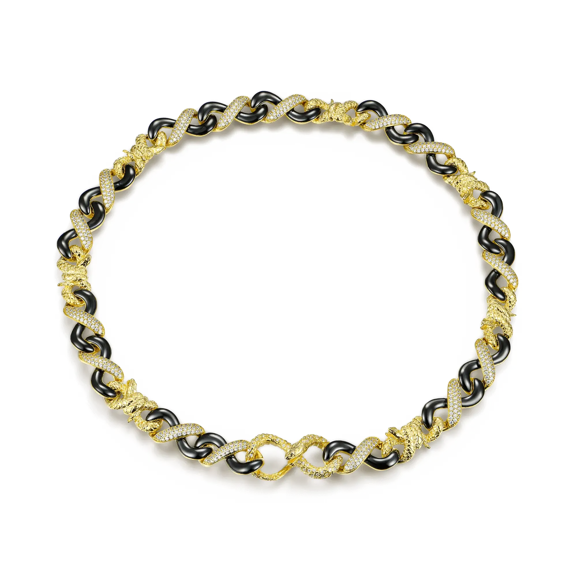 Infinity Two-tone Snake Clasp Chain - 12mm