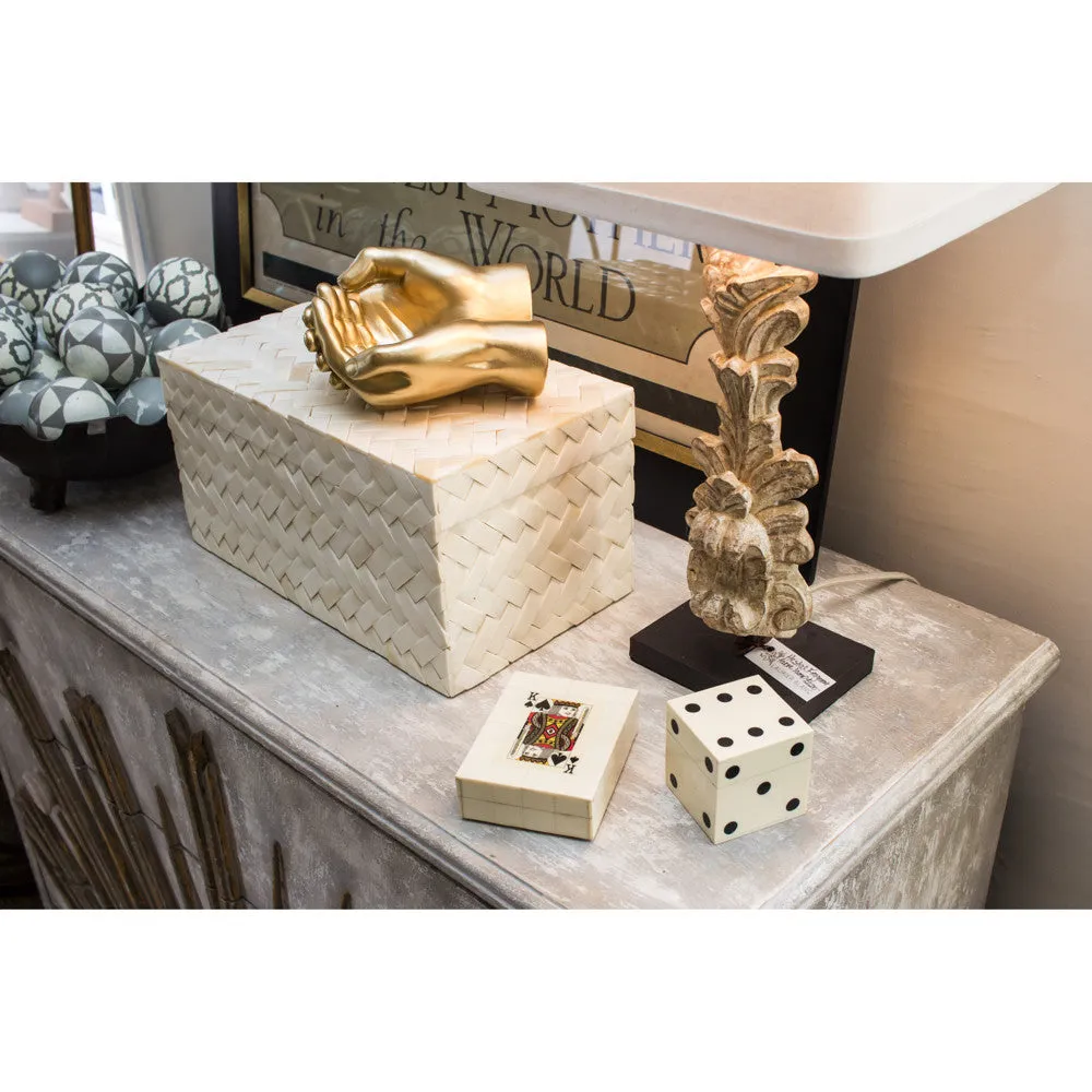 Inlaid Bone Dice Box - 2 Colors