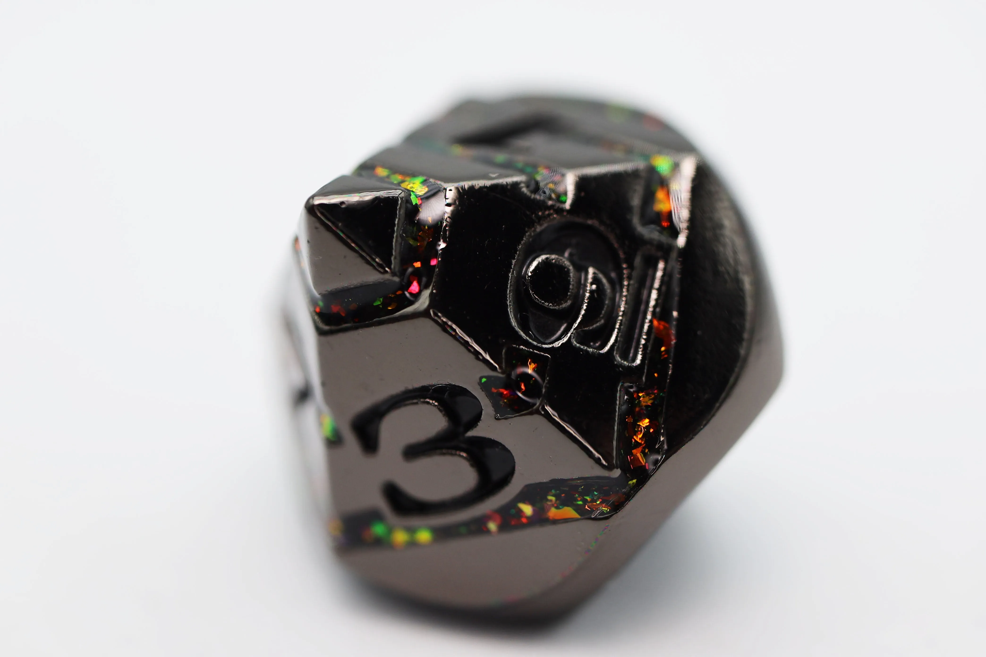 Into the Mines: Black with Rainbow Mica - Metal RPG Dice Set