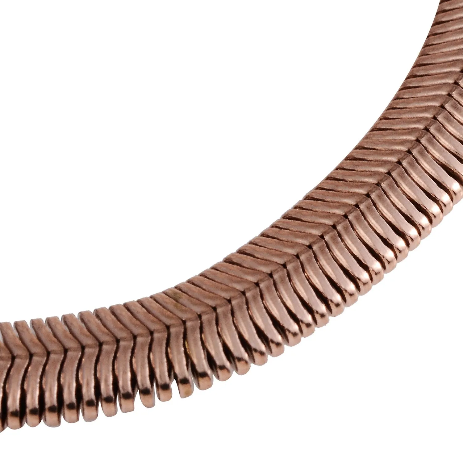 ION Rose Gold Stainless Steel Snake Chain (18 in) and Bracelet (7.50 in) Set