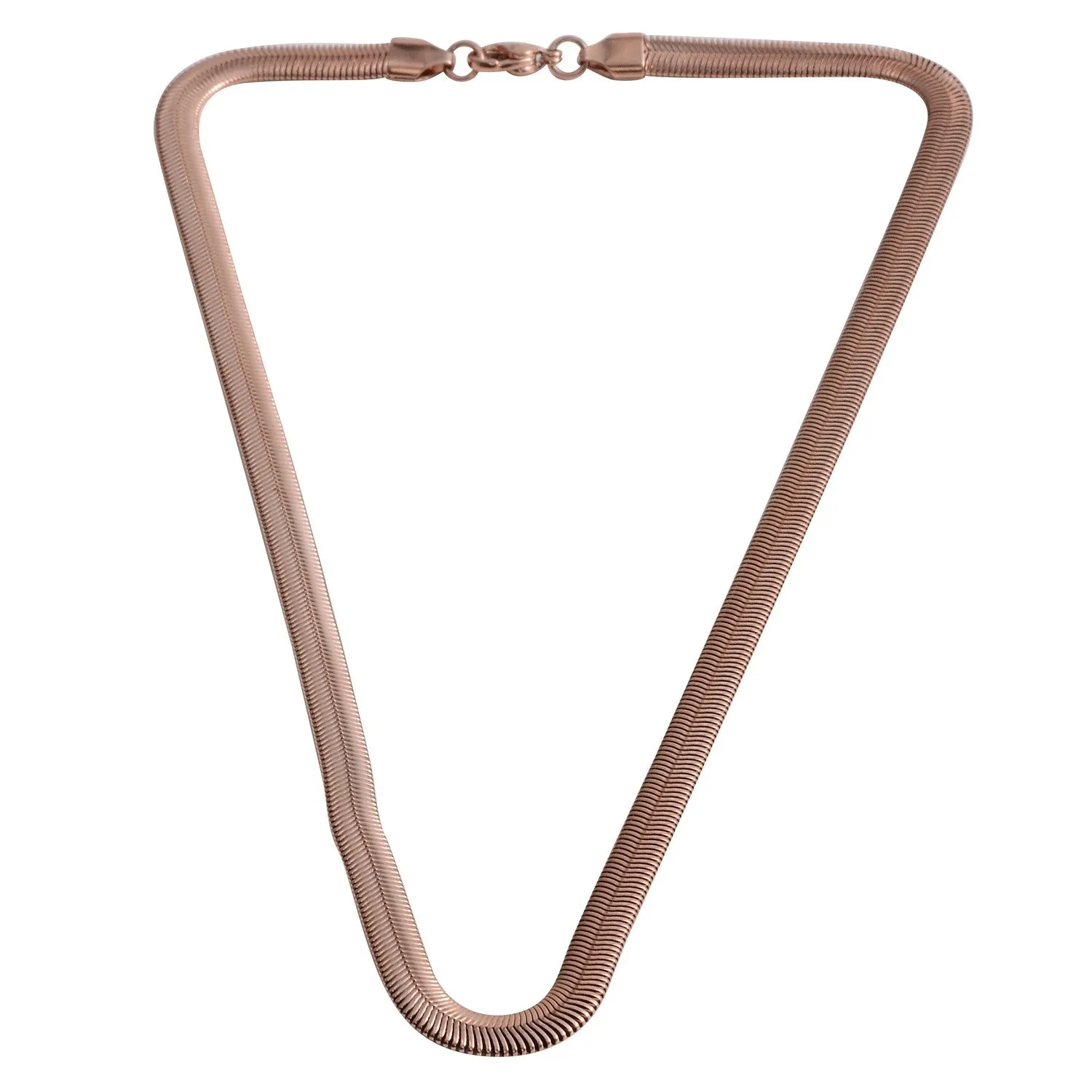ION Rose Gold Stainless Steel Snake Chain (18 in) and Bracelet (7.50 in) Set