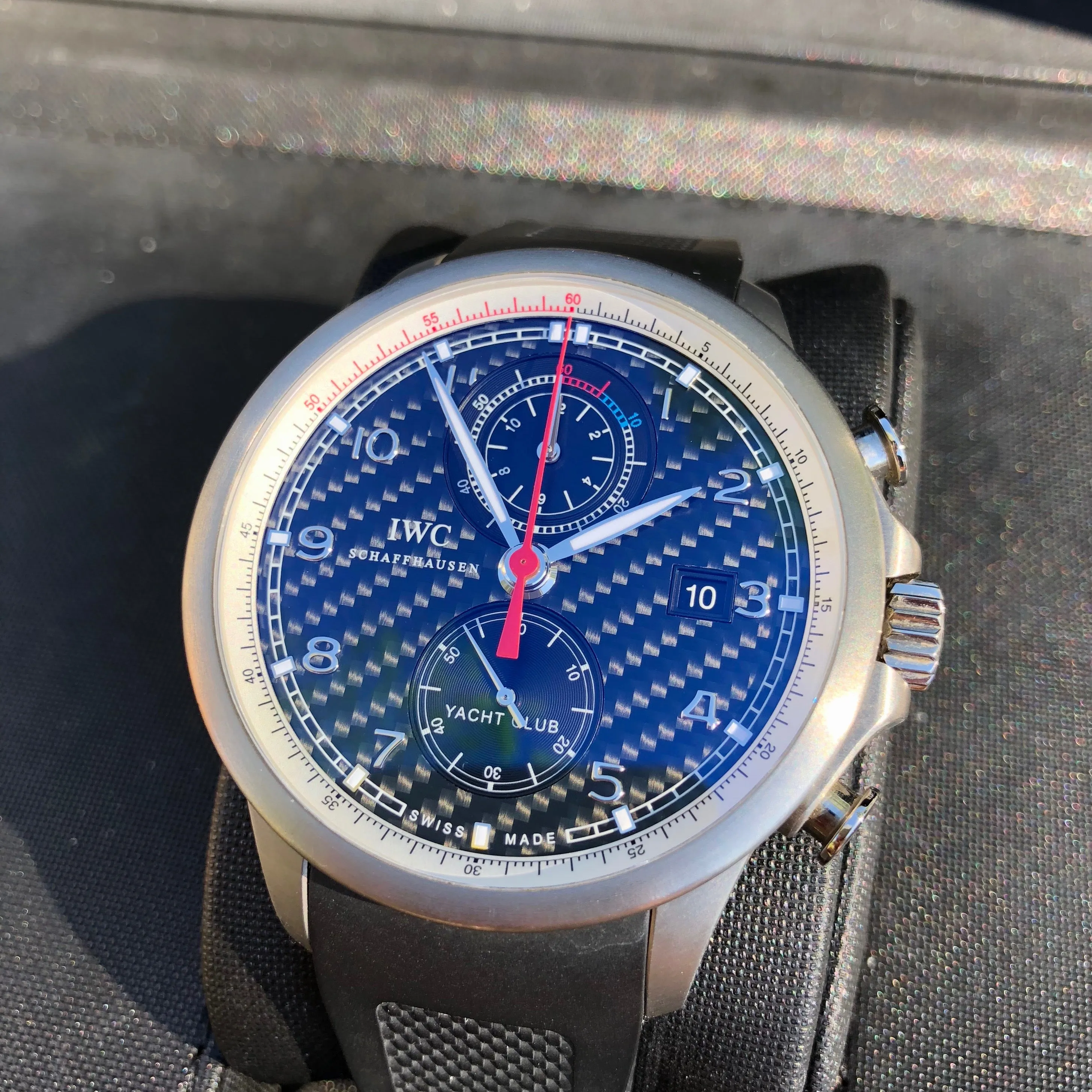 IWC Portuguese Yacht Club IW390212 Black Carbon Titanium Chronograph Volvo Ocean Race Box Papers