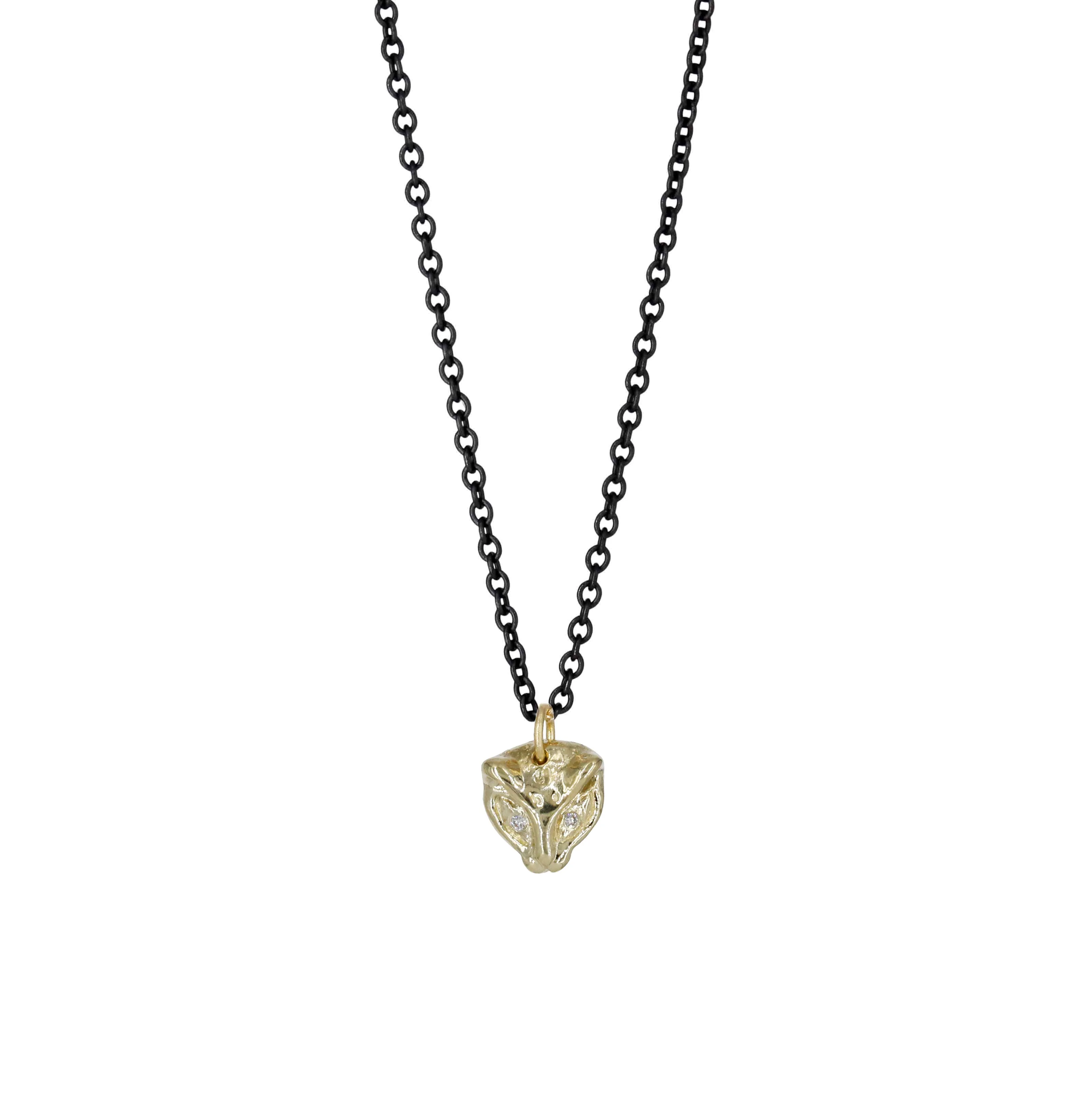 Jaguar Pendant Necklace with Diamond Eyes