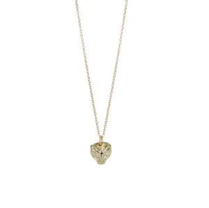 Jaguar Pendant Necklace with Diamond Eyes
