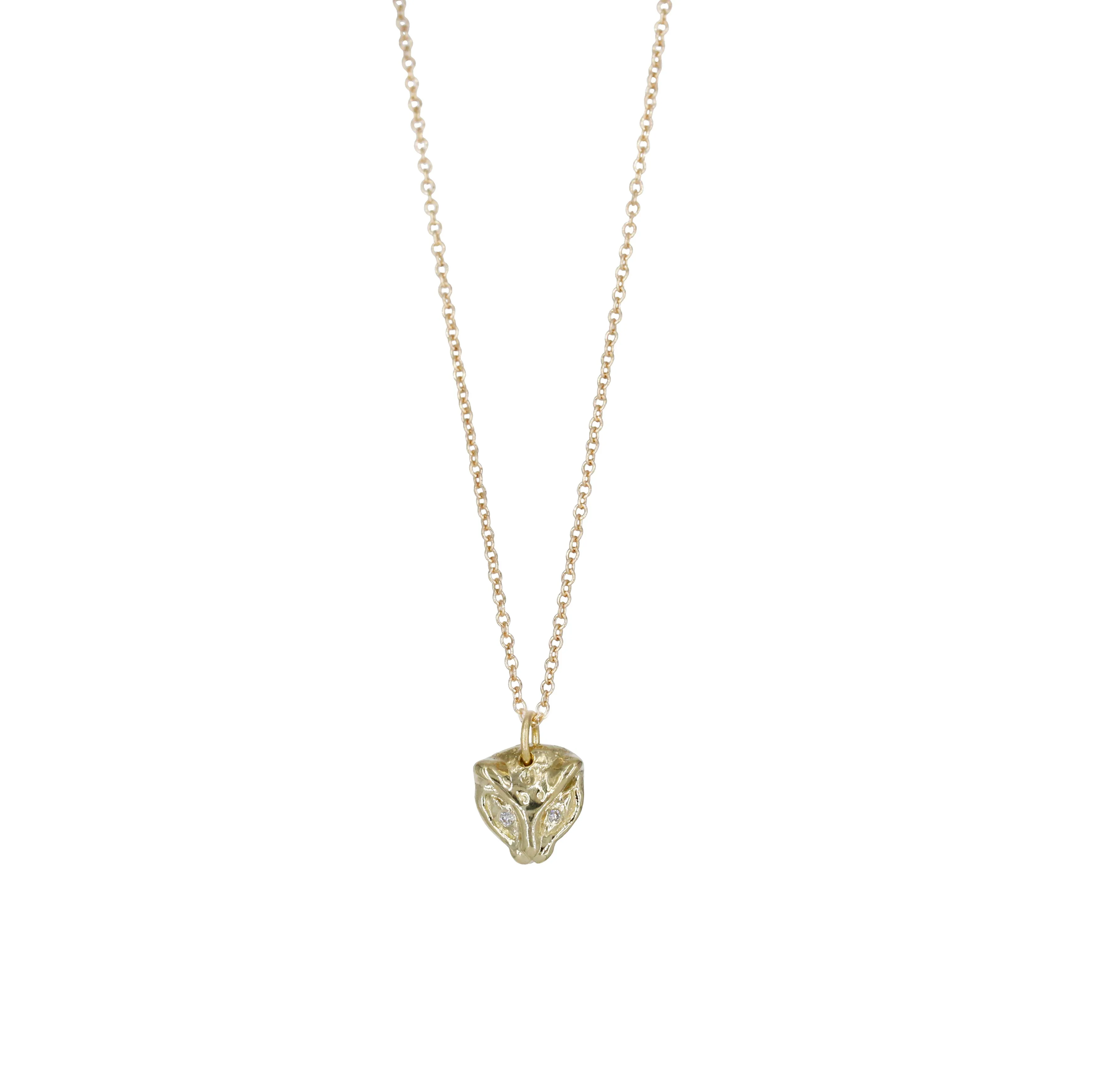 Jaguar Pendant Necklace with Diamond Eyes