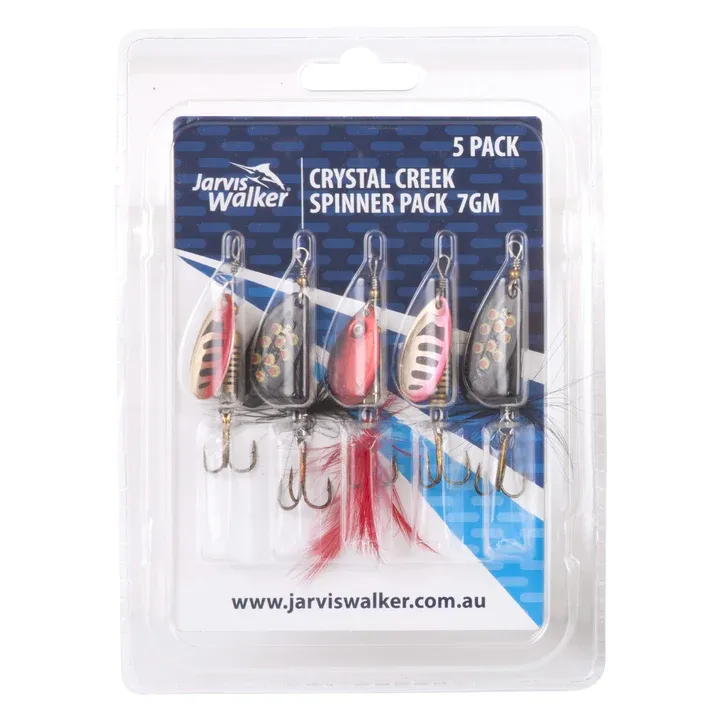 Jarvis Walker Crystal Creek Spinner Lure Bulk 5 Pack
