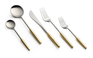 Kadra 18/10 gold and silver flatware set of 4