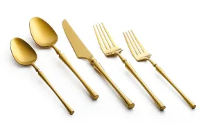 Kadra 18/10 matt gold flatware set of 4