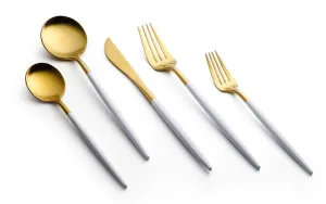 Kadra 18/10 white and gold flatware set of 4
