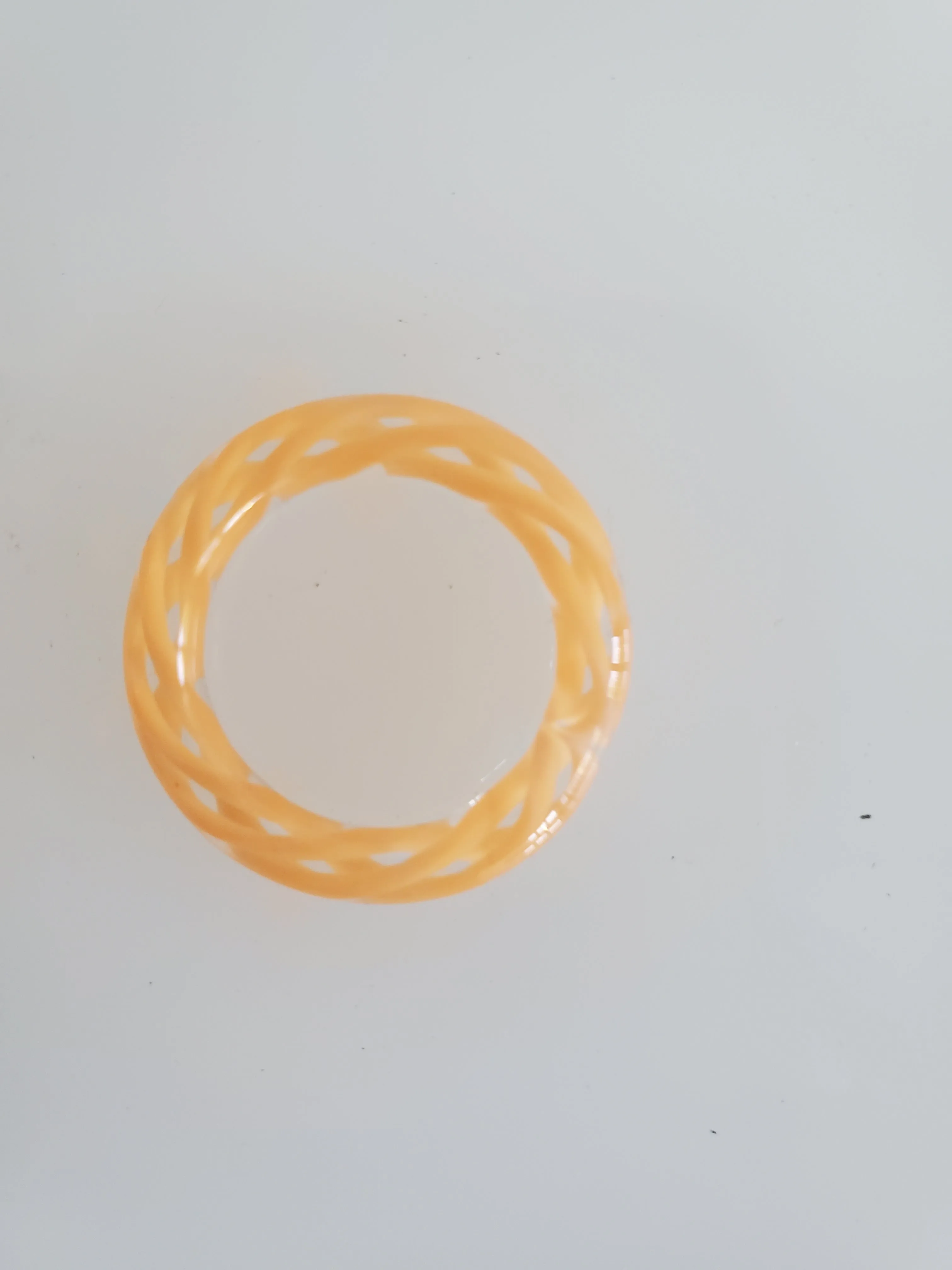 KEANE  - Thin Braided Ring / Peach Tangerine