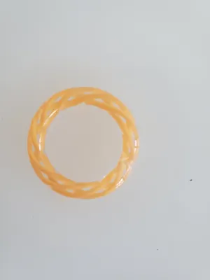 KEANE  - Thin Braided Ring / Peach Tangerine