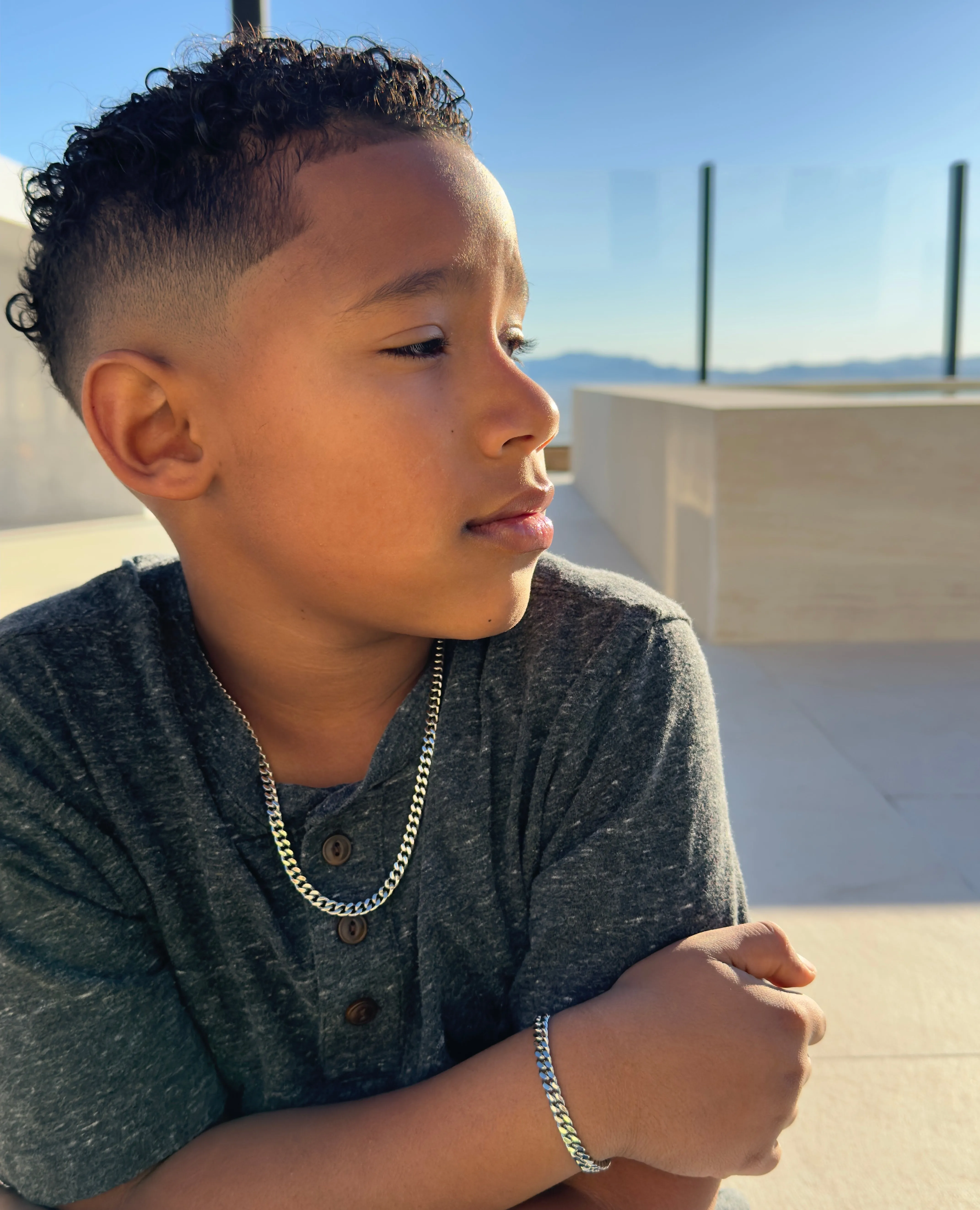 Kids' Cuban Necklace & Bracelet Set
