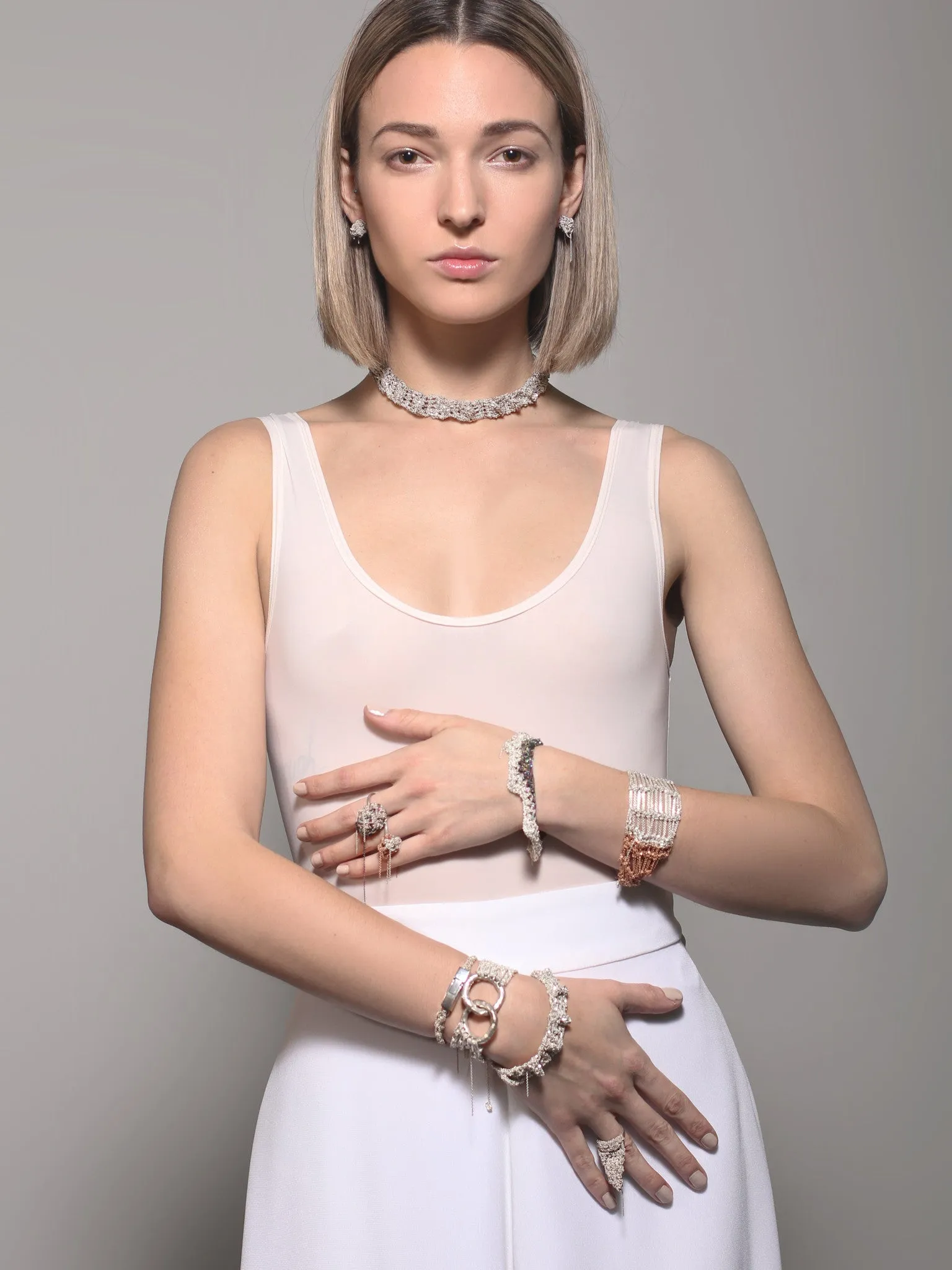 Knife Pleat Bracelet - Ash