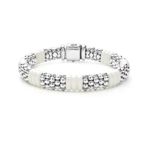 LAGOS White Caviar Silver Ceramic Beaded Bracelet