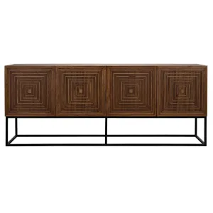 Lanon Sideboard with Steel Base, Dark Walnut