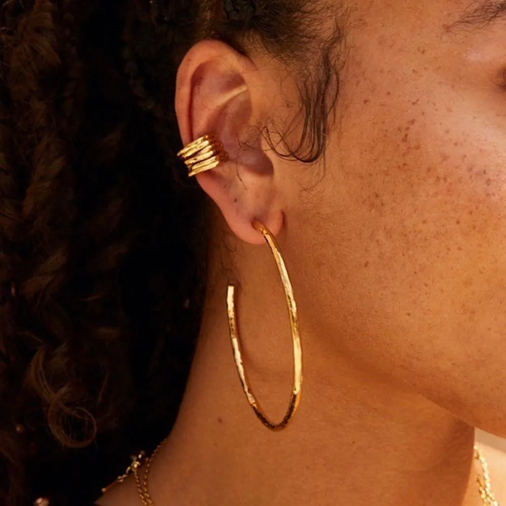 Large Hammered Hoop Earrings