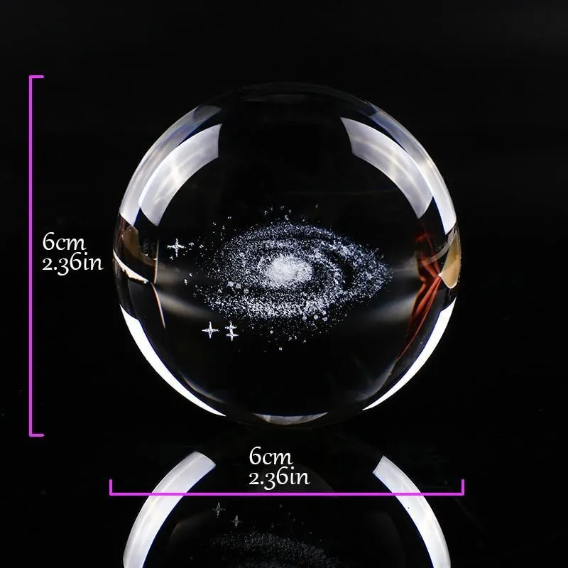 Laser Engraved Galaxy Crystal Ball