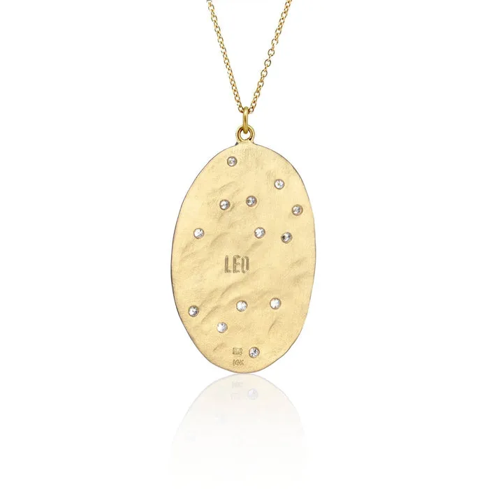 Leo Astrology Necklace in Yellow Gold