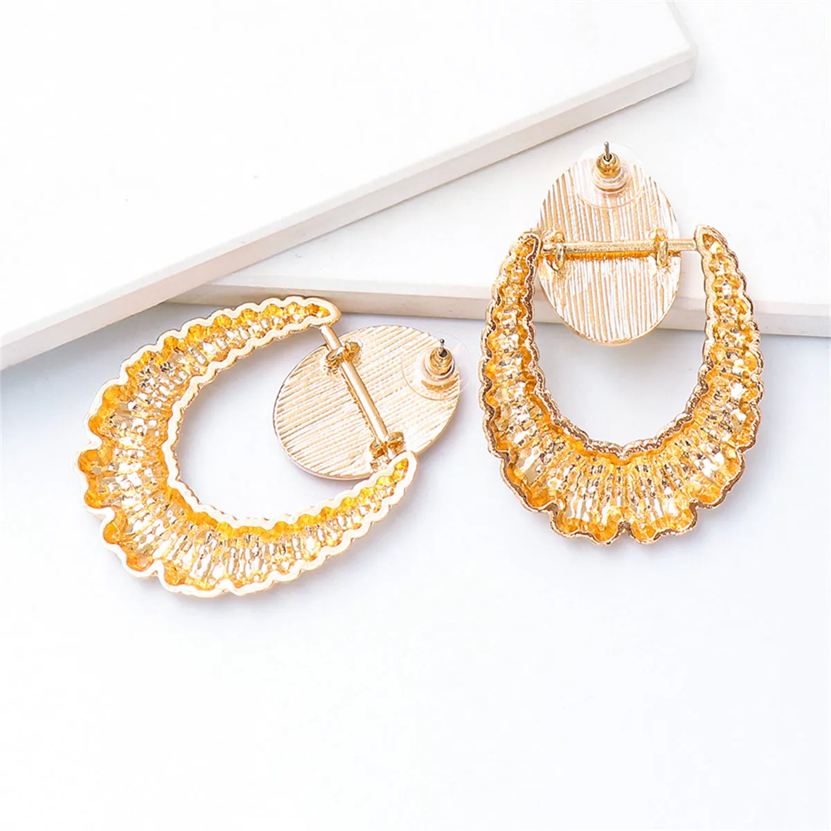 Light Green Oval Crystal & 18K Gold-Plated Catch Drop Earrings