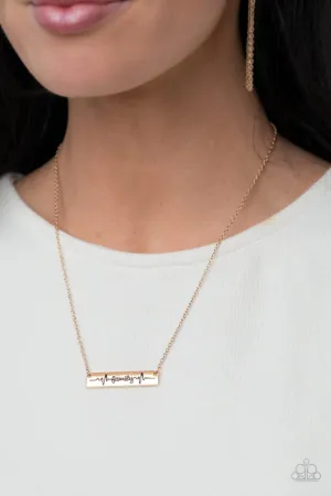 Living The Mom Life - Gold Necklace - Paparazzi Accessories