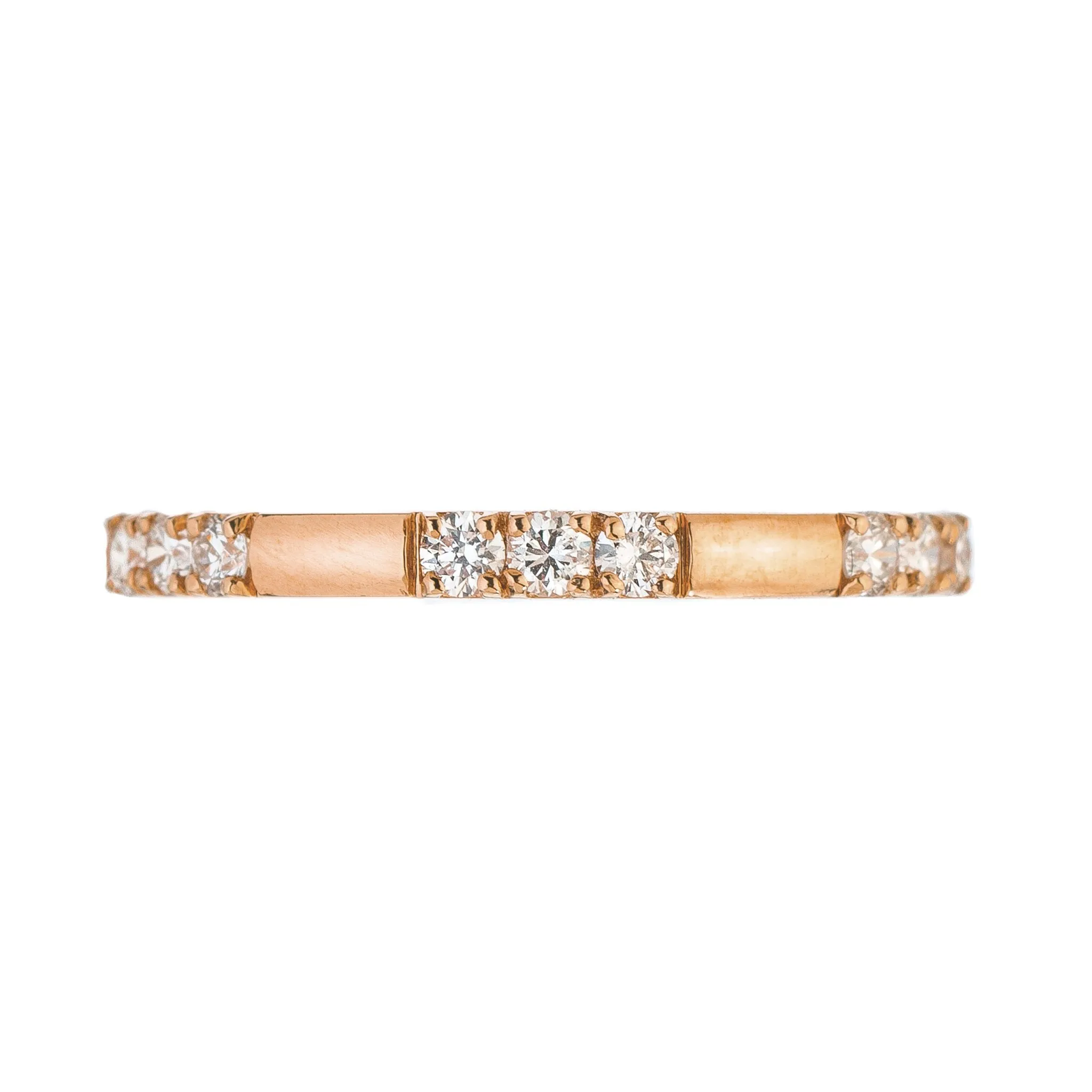 Luna Triple Stone White Diamond Band