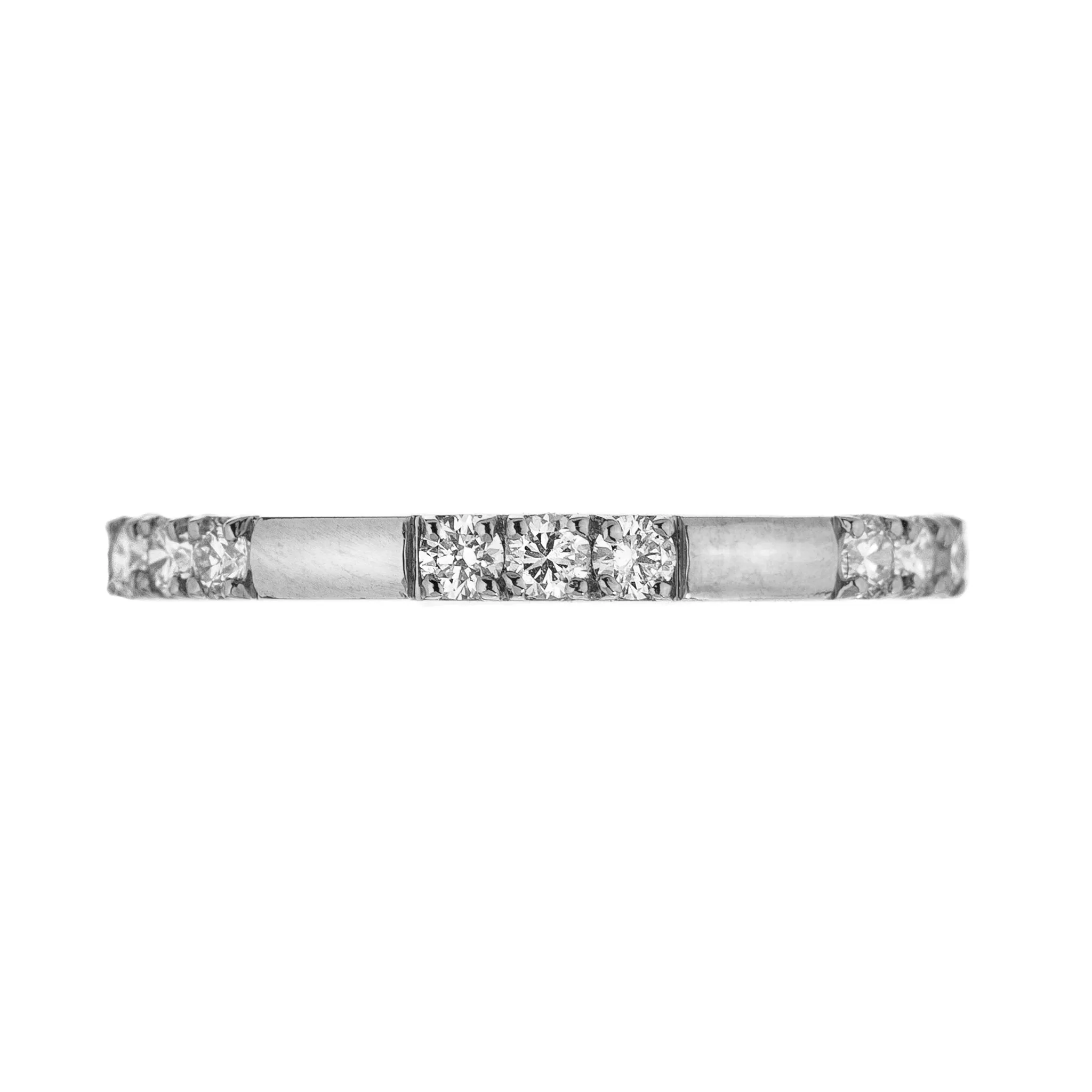 Luna Triple Stone White Diamond Band