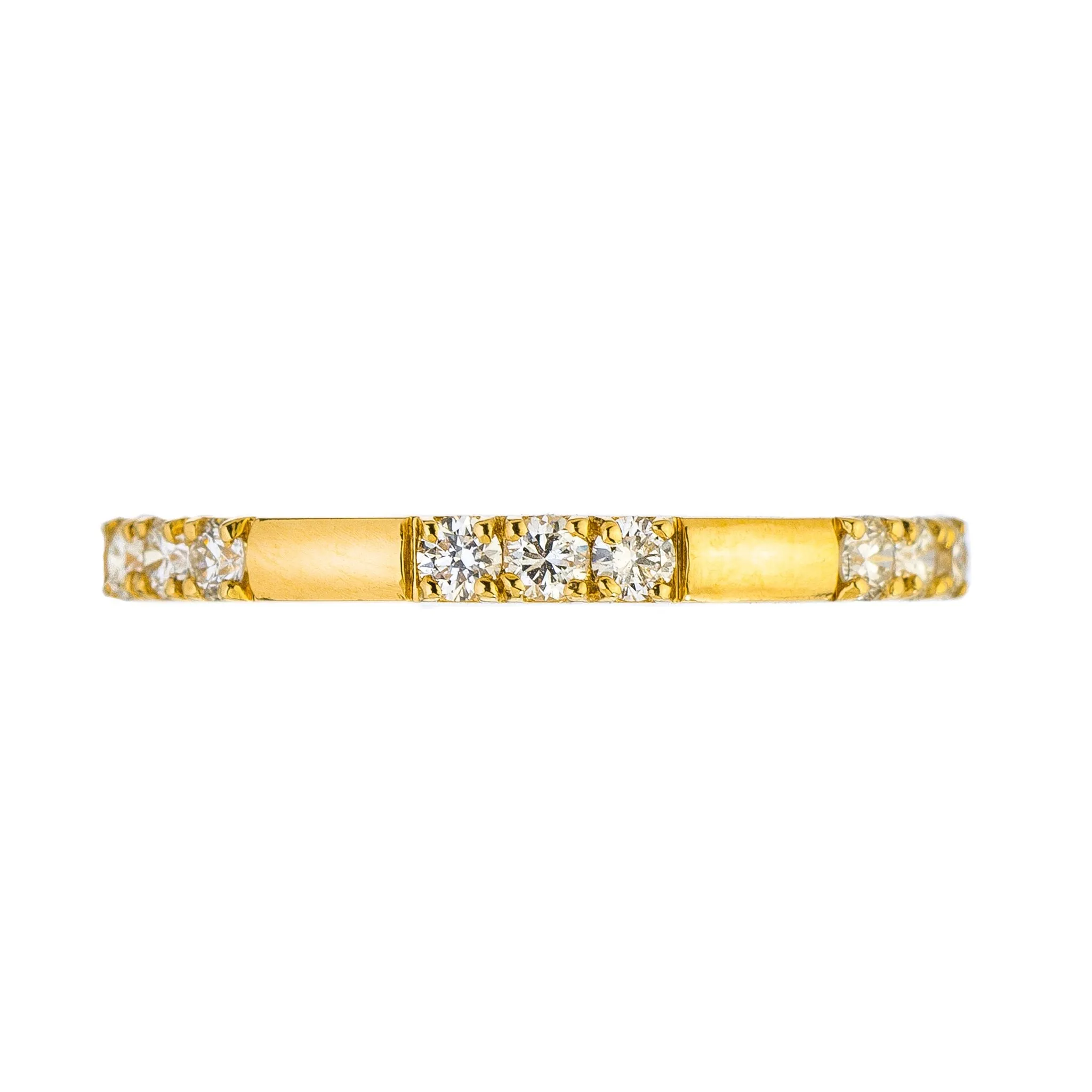 Luna Triple Stone White Diamond Band
