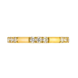 Luna Triple Stone White Diamond Band