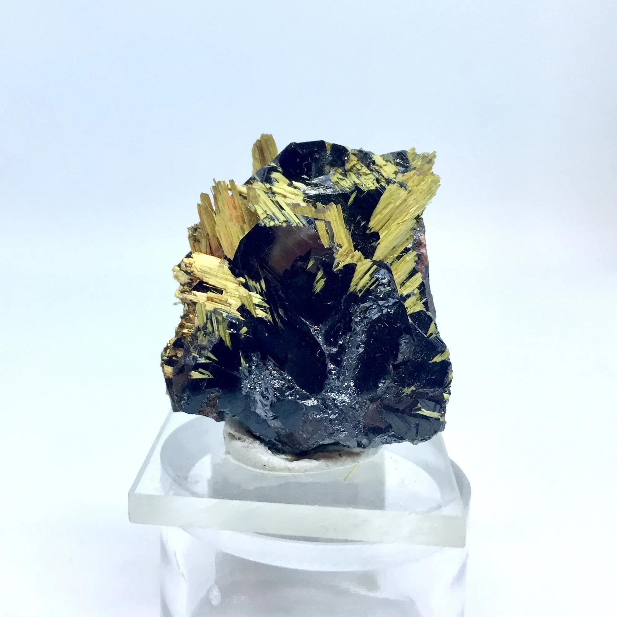 Lustrous Gold Rutile on Hematite