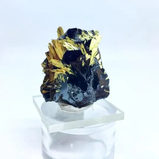 Lustrous Gold Rutile on Hematite