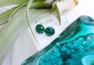 Malachite Stone Earrings | Sterling Silver