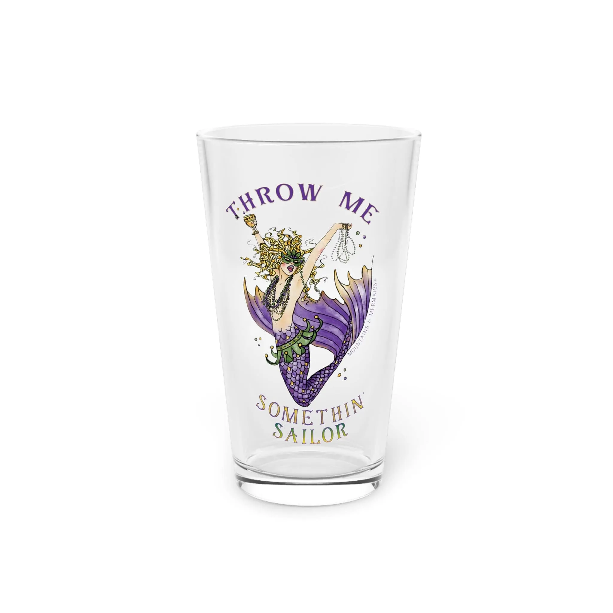 Mardi Gras Pint Glass, 16oz