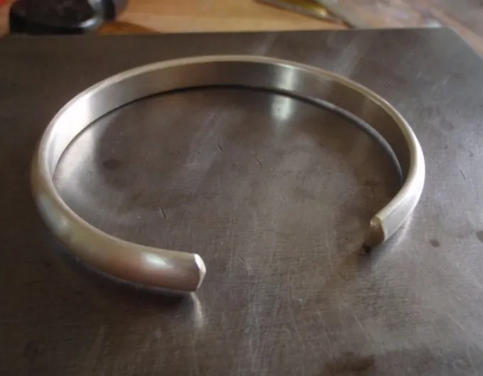 Mens half round sterling silver cuff bracelet