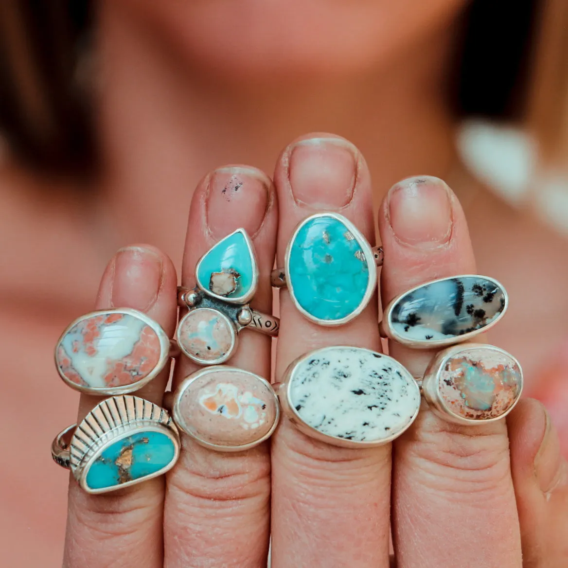 Mexican Opal Latitude Ring #12 - Size 6