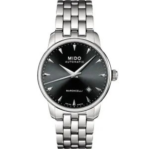 Mido clock Baroncelli 38mm Black Automatic Steel M8600.4.18.1