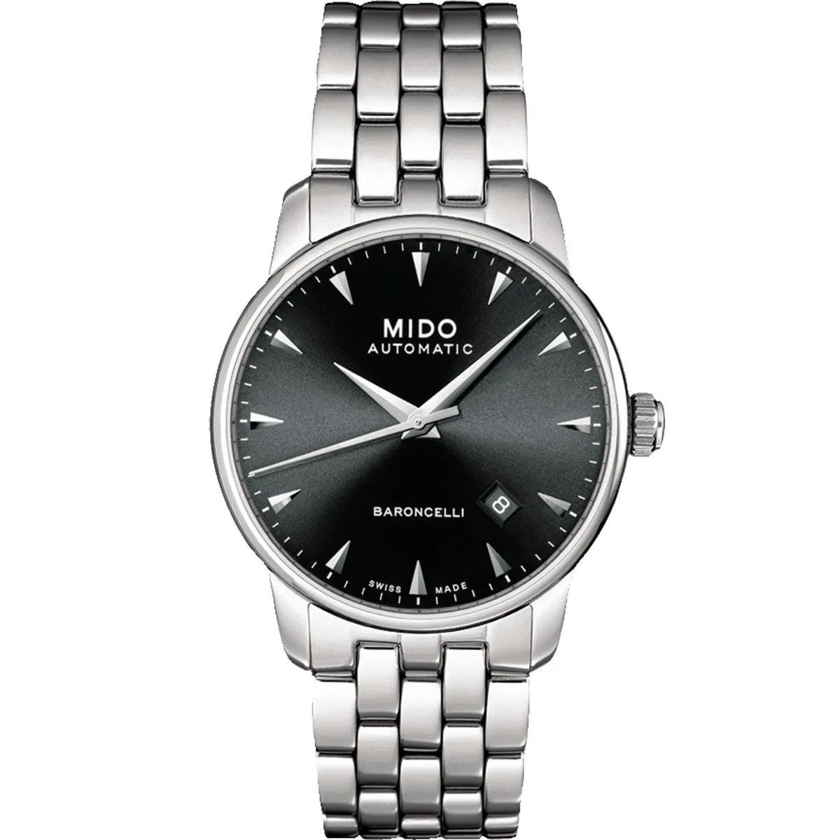 Mido clock Baroncelli 38mm Black Automatic Steel M8600.4.18.1