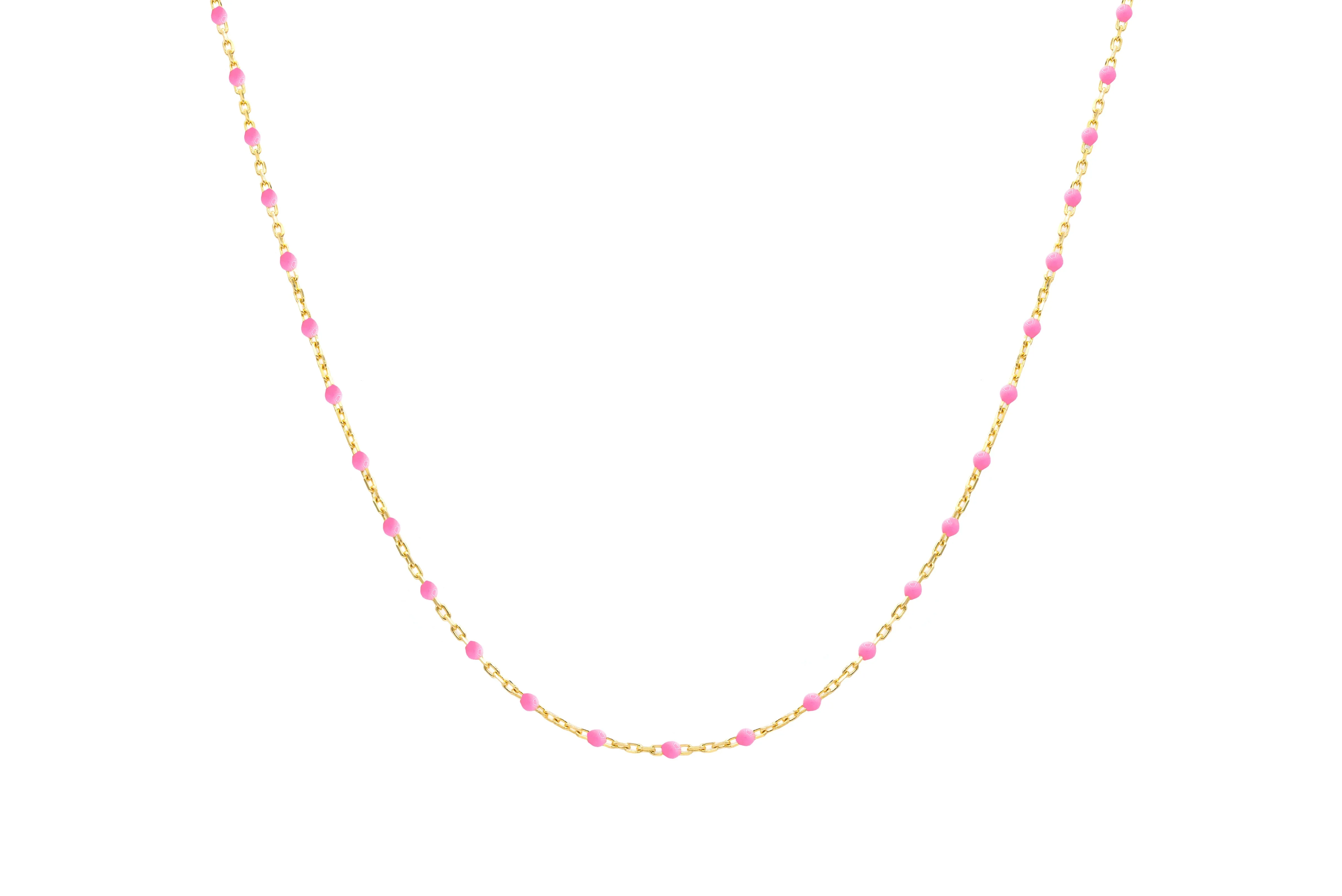 Mini Enamel Color Necklace 18/16''