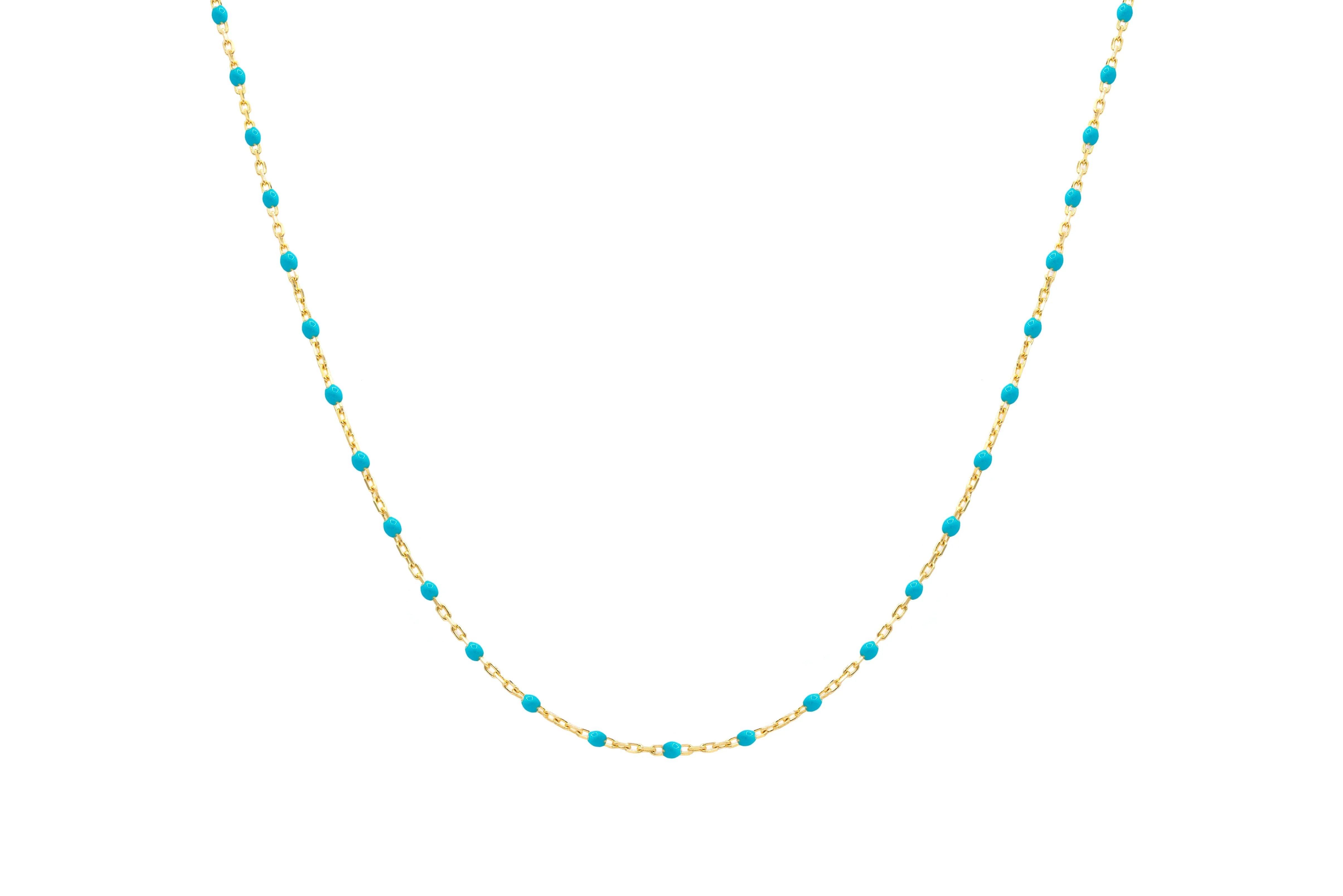 Mini Enamel Color Necklace 18/16''