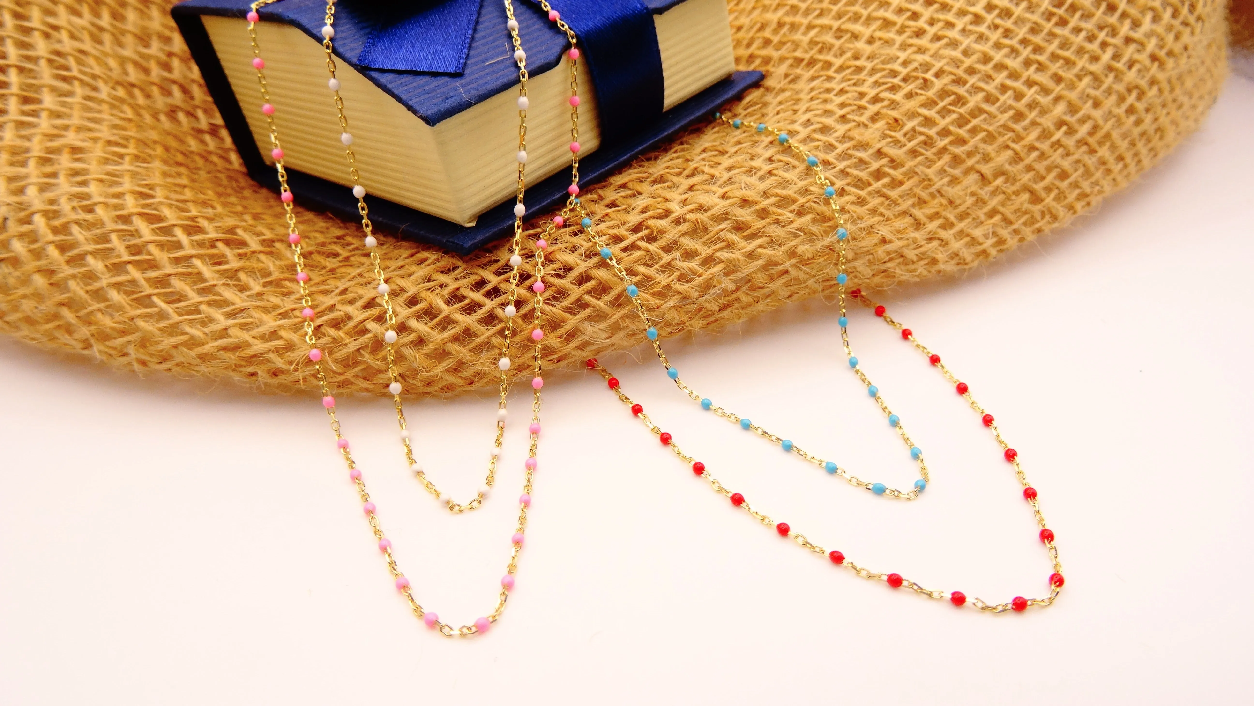 Mini Enamel Color Necklace 18/16''